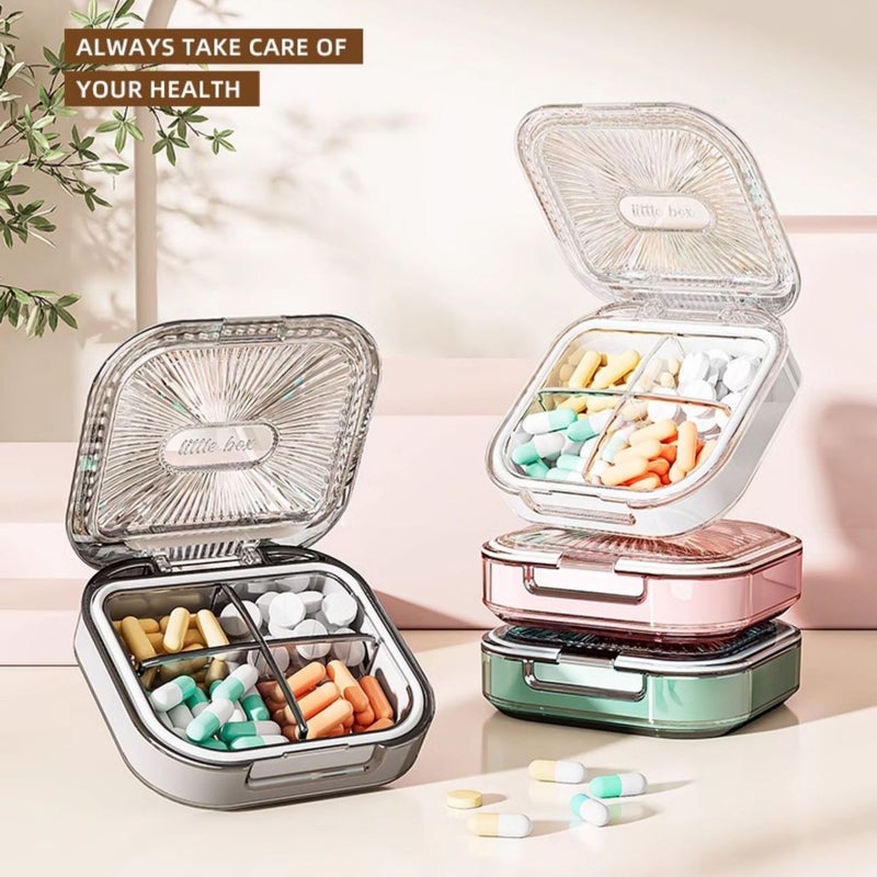 Medicine Box Portable Medicine Tablets Subdivision Portable Storage Large Capacity Sealed Mini Small Size Pill Box - Image 5